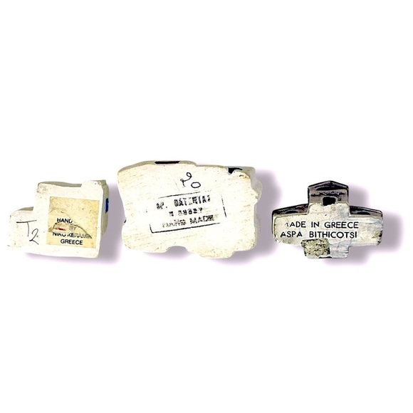 Vintage Greek Alabaster Village Miniature Houses Hand Made in Greece Set of 3 - Picture 5 of 16